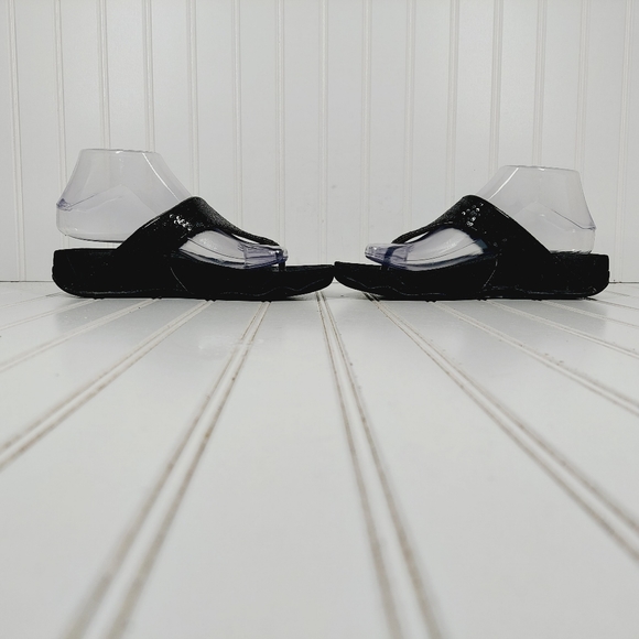 Fitflop Electra Black Slip On Platform Flip Flops Thongs Sandals K662 - Picture 7 of 11